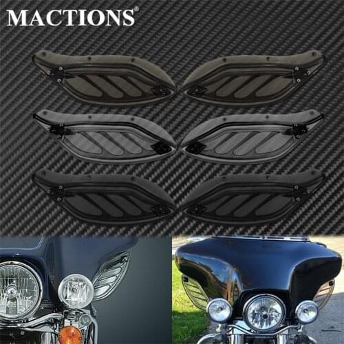 Motorcycle ABS Adjustable Side Wing Fairing Deflector Black/Grey/Smoke For Harley Touring Electra Glide Street Glide CVO 96-13