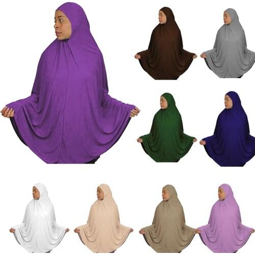 Muslim Women Khimar Prayer Clothes Islamic Large Scarf Hijab Overhead Arab Headscarf Shawl Wrap Amira Ramadan