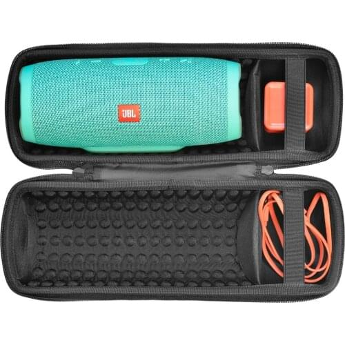 2018 Newest PU EVA Carry Protective Speaker Box Pouch Cover Bag Case For JBL Charge 3 Charge3 Speaker-Extra Space for Plug&Cable
