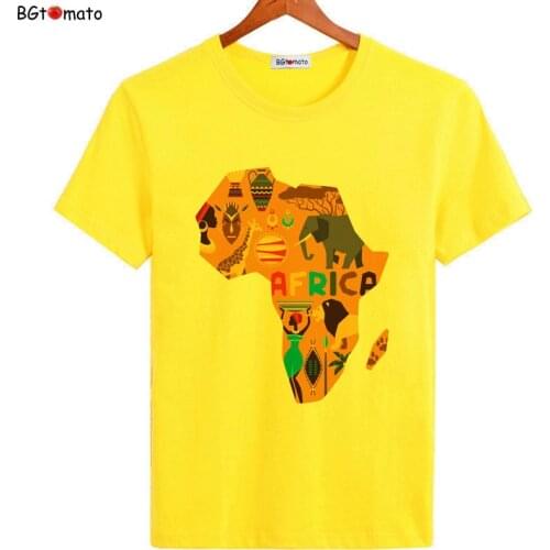 BGtomato New arrival The Map of Africa creative T shirts for Men Brand good quality Comfortable Tops Summer cool Shirts