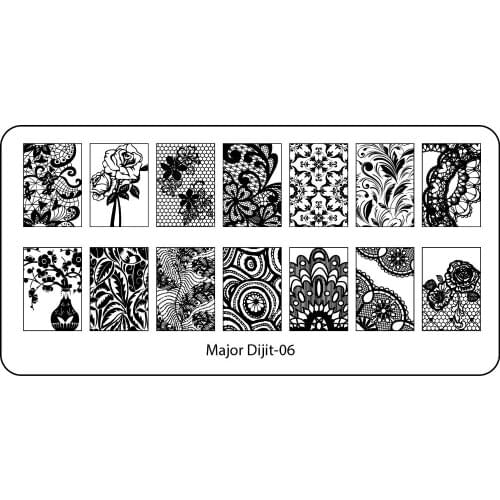 Wholesale 100pcs Excellent Major Dijit Sexy Lace Designs Nail Art Plate Image Plates Stainless Steel Nail Template Image Stencil