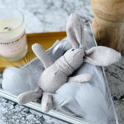 16-20CM Teddy Bear Rabbit Plush Toys Soft Stuffed Doll Cartoon Keychain Pendant Kids Girls Birthday Gift Wedding Party Decor
