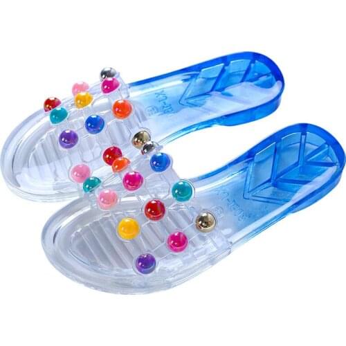 Jelly Slippers Women Summer Sandals Candy Colors Transparent Casual Sandals Female Flat Beach Slides Slip On Shoes Zapatos Mujer
