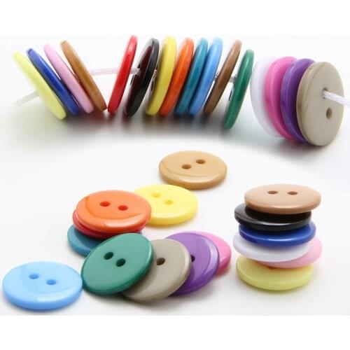 100 PCs 10mm Resin Sewing Buttons Scrapbooking Round 2 Holes Colorful Button For Scrapbooking Apparel Crafts DIY Decoration
