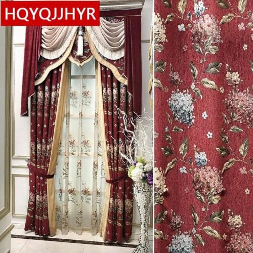 American garden-style luxury jacquard curtains with high-grade custom embroidery Voile Curtain for Bedroom /Living Room /Kitchen