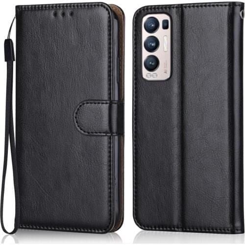 Folio Luxury Leather Case for On OPPO Reno5 Pro+ 5G Wallet Stand Flip Case Phone Bag with Strap