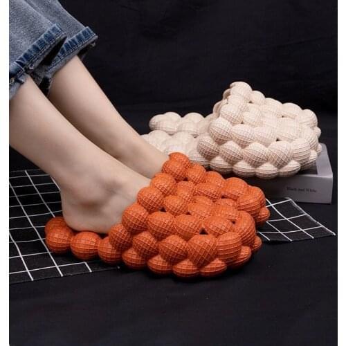 LLUUMIU slides women Cute Bubble Ball Womens Slippers Summer New Lover EVA Bathroom Slides Home Indoor Anti-skid Sandals Shoes