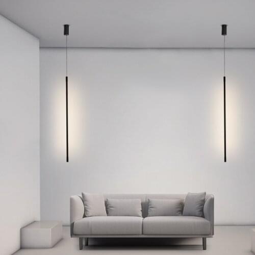 Modern Bedroom Bedside Light LED Pendant Light for Living Room Adjustable Line Strip Hanging Lamp TV Wall Home Decor Fixture