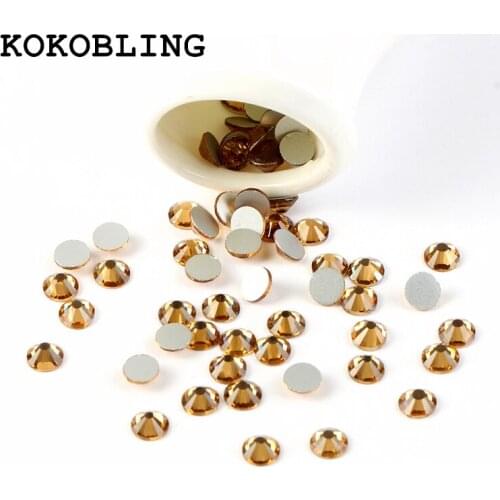 Ss3 -ss30 Flat Back AAAAA Crystal Lt Col Topaz ( 3d Nail Art decorations ) Non Hot Fix Glue on rhinestones for nails diy