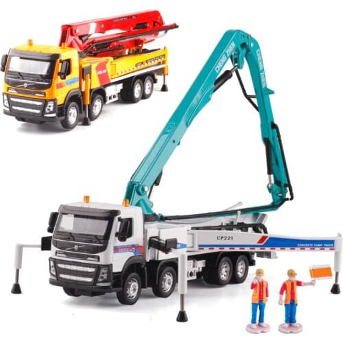 High imitation engineering concrete truck model,1:50 alloy concrete pump truck,Sound and light engineering vehicle,free shipping