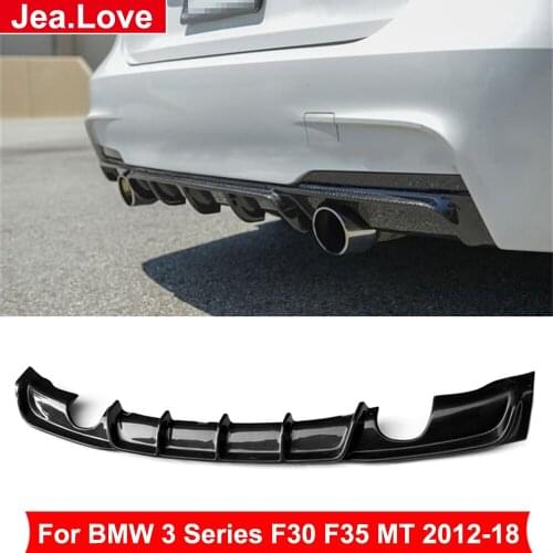 MP Style Real Carbon Fiber Rear Shovel Bumper Lip Diffuser Four-out Car Body Kit For BMW 3 Series F30 F35 MT 2012-2018