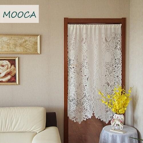 White beige door curtain finished room divider curtain