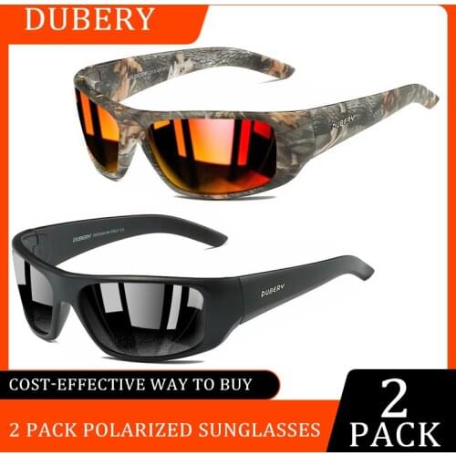 DUBERY Brand Camouflage Sports Riding Sunglasses Fishing Polarized Sun Glasses Color Film Eyeglass UV400 Protect Eyes