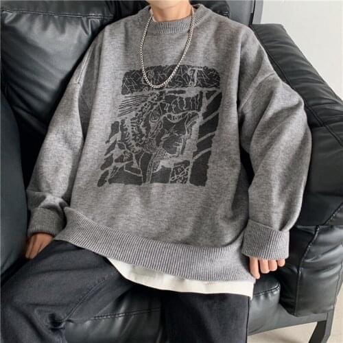 Women Sweater Kawaii Art graphics Winter Pullovers Woman Sweater Oversize Harajuku Warm Pullover Mujer Y2K top Grunge clothes