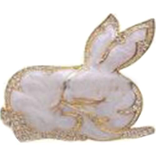 100pcs/lot 45mm Bunny Pendant Pearl Enamel Body Gilded Rabbit Rhinestone Crystal Pendant
