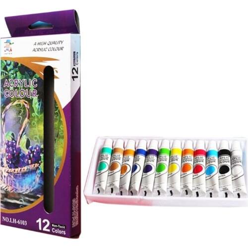 12 x 12ml Heavy Body Colors Rich Pigments Acrylic Paint Set for Painting Crafts