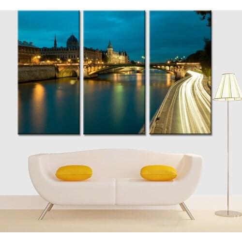 3 Pieces/sets Canvas Art Canvas Paintings London Night View Nordic 3 panels HD Decorations For Home Wall Art Prints Canvas\A320