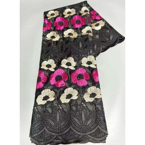 5Yards Swiss Lace Fabrics For Women African 100%Cotton Embroidery Lace Swiss Voile Lace In Switzerland Dubai Style Nigerian Lace