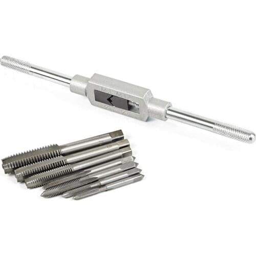 8pcs Round Die Hand Tap Metric Fine Thread Dies Taps Suit Hand Metric Wrench Set Wrench Hand Twist Tap Set