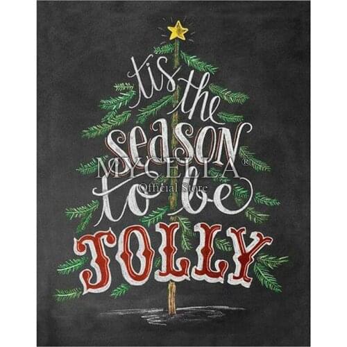 Full Drill 5D DIY Diamond Painting "Christmas tree" Chalk word Embroidery Cross Stitch Diamond Mosaic Home Decor Gift Stickers