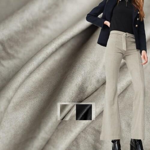 White waxberry Silver Coating Suede Fabrics Garment Materials Spring Women Pants Windcoat Sewing DIY Cloth Tailor Freeshipping