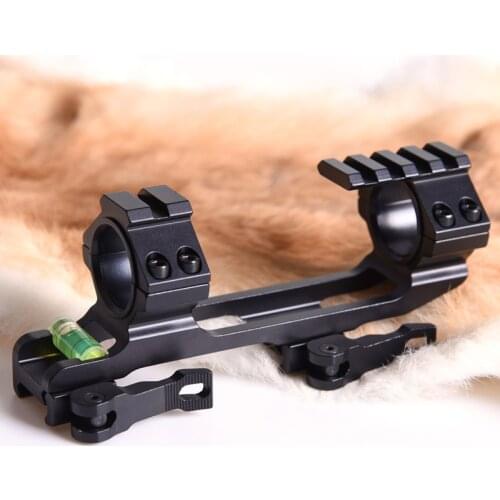 Quick Release One Piece Optic Hunting Scope Mount With Bubble Level Multi-Diameter 25.4/30mm Dual Rings For 20mm Picatinny Rail