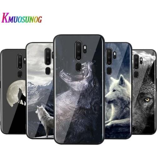 For OPPO A5 A9 2020 F7 Phone Cover Angry Wolf Wolves King for OPPO Reno 2 Z 2Z 2F 3 4 Pro 5G Bright Black Phone Case