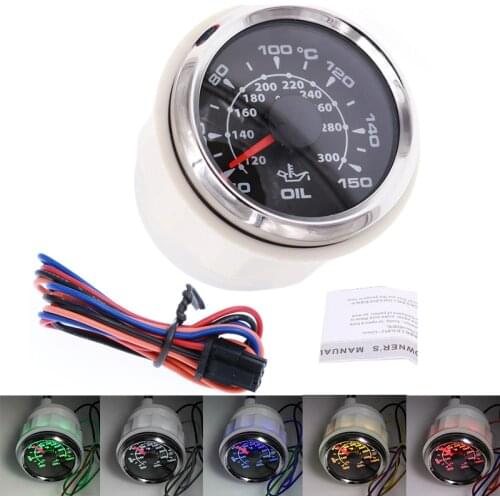 52mm Digital temperature gauge for car motorcycle temperature meter Temp Sensor Fitting Kit DC 12V~24V with 8 color light