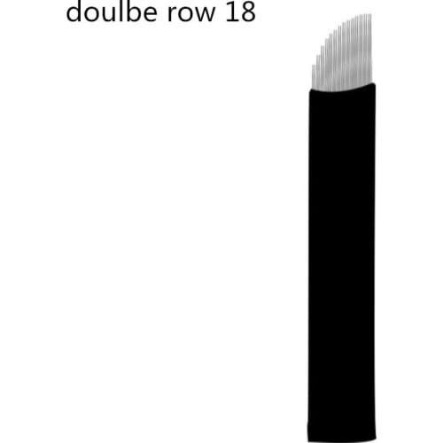 Double Row 18pins Eyebrow Permanent Makeup needles eye line 3d Microblading make up tattoos flat microblade