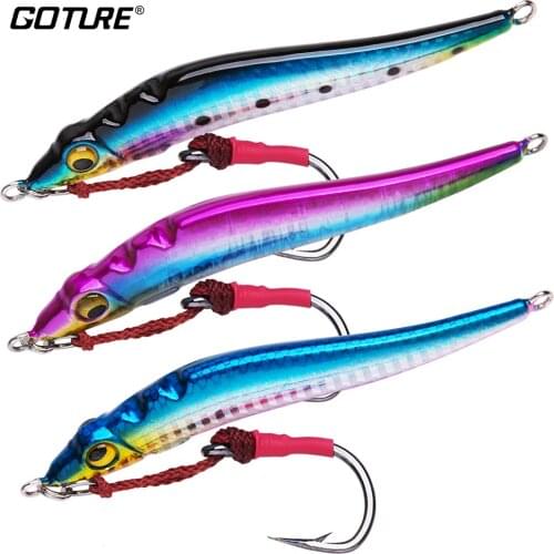 Goture 3pcs/lot Metal Spoon Jigging Lure 100g 150g Vertical "S" Type Sea Hard Bait with Steel Ball Jigging Hook Fishing Tackle
