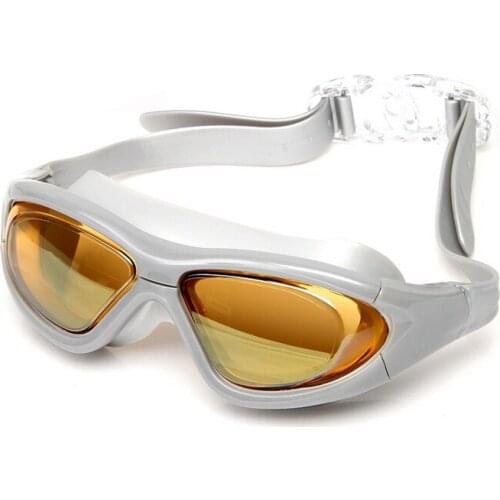 H661 Free shipping hit new high quality electroplating big swimming glasses frame anti-fog uv swimming glasses