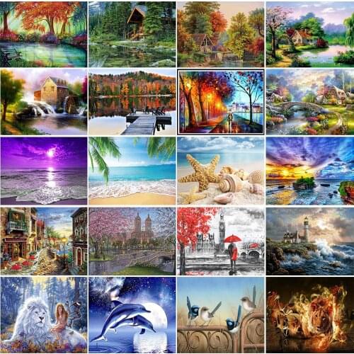 New arrival 5D diamond painting landscape diamond embroidery diamond mosaic natural rhinestone pictures