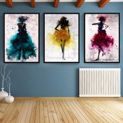 Modern Art Dance Girl Oil Painting Poster Modern Abstract Canvas Mural Dance Studio Living Room Bedroom Decoration Painting