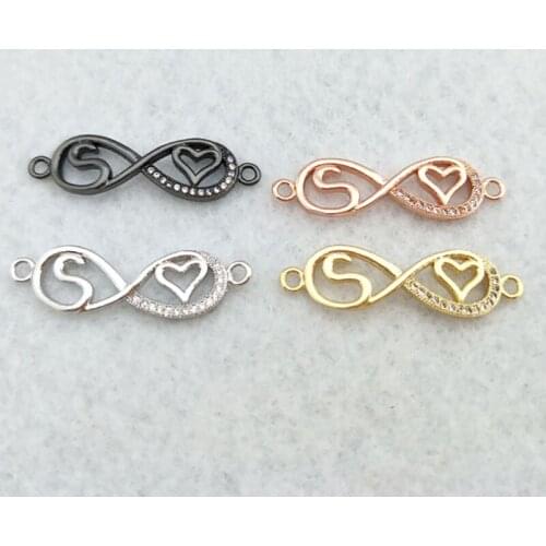 10 Pieces CZ zircon Micro Pave Connector,Double Bails Beads Charm,for DIY Bracelets Jewelry Finding CT380