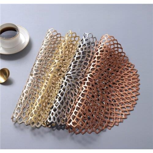 Creative Hollow Flower Insulation Western Place Mat Round Anti-slip Coffee Cup Pad Bowl Mat 39CM