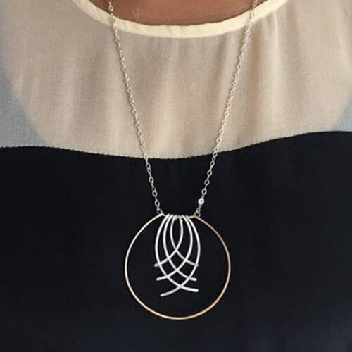 Circle Necklaces Handmade Jewelry Gold Filled 925 Silver Pendant Vintage Boho Choker Kolye Jewelry Women Horseshoe Necklace