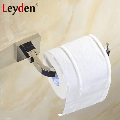 Leyden Stainless Steel Toilet Paper Holder Chrome Toilet Paper Roll Holder Wall Mounted Toilet Paper Roller Bathroom Accessories