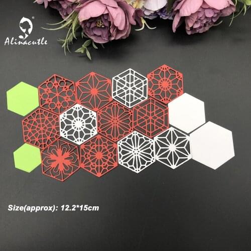 Metal Cut Dies 9pc Hexagon Frame Scrapbooking Paper Craft Handmade Card Album Punch Art Cutter Aliancutle 20102317