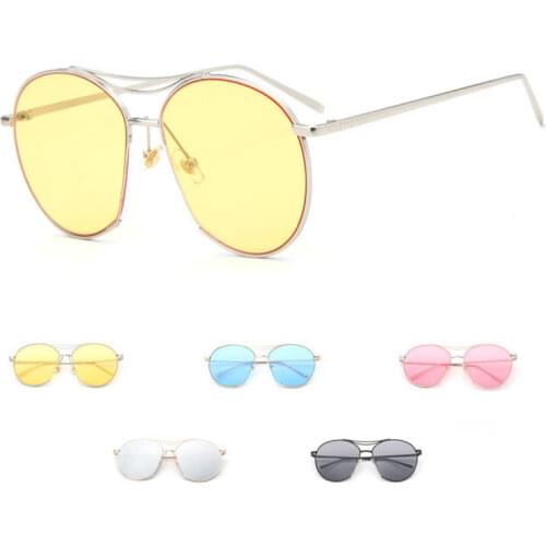 New Pink Sunglasses for Women Fashion Designer Men Oval Eyeglasses Metal Frame UV400 Protection Vintage Eyewear Oculos De Sol