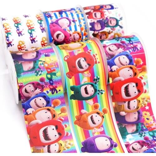 Cartoon Grosgrain/Satin Oddbods Planar Resins Ribbon Cartoons Printed Ribbon For Crafts Decoration Bow 10Yards 50811