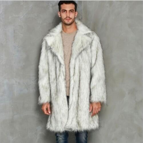 Autumn faux mink leather jacket mens Suit collar winter thicken warm fur leather coat men slim jackets jaqueta de couro grey