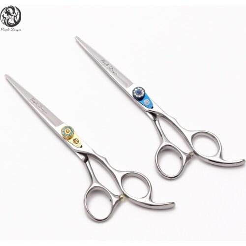 1Pair 6" Purple Dragon Hairdressing Scissors Stainless Z1115 62HRC Barber Shears Cutting Scissors Thinning Shears Hair Scissors