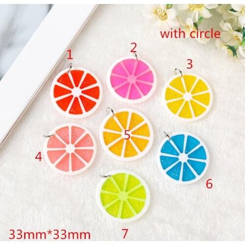 7pcs DIY earring charms Flatback resin Lemon slices For Necklace Keychain Pendant DIY Making Accessories