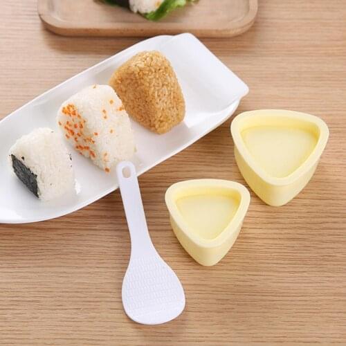 Portable Triangle Rice Ball Mold with Spoon Press Sushi Maker Kitchen Tools Rice to a More Uniform and Delicate Sushi