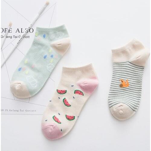 Ladys Casual sock Cotton Women Garments Girls Under Wear Female short Lovely socks Cartoon breathable Ankle socks Crew Sock