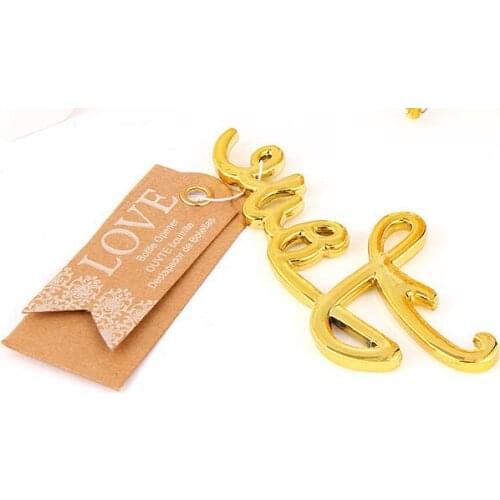 Quevinal 300pcs/lot New Arrival Antique Gold Love Design Bottle Opener With Burlap Bag Shower Gift Favors Personalized Souvenirs
