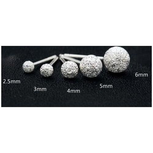 925 sterling silver stud earrings small beads matte brushed sterling silver earrings wholesale silver jewelry