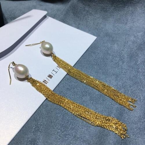12cm,Handpicked baroque Freshwater Cultured Pearl Earring Dangle Drop Earrings with Tassels For Women Girls Jewelry Accessories