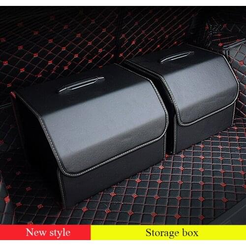Car Storage Bag PU Leather Folding Trunk Organizer Box waterproof Storage Bag for Auto SUV Trunk Stowing Tidying Accessories