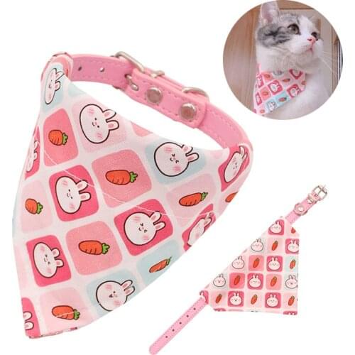 Handmade Pet Products Adjustable Dog Collar Puppies Triangle Bandana Cat Bib Kitten Saliva Towel Japanese-style Dog Accessories